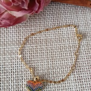 Pulsera de lujo de acero inoxidable forma Corazón