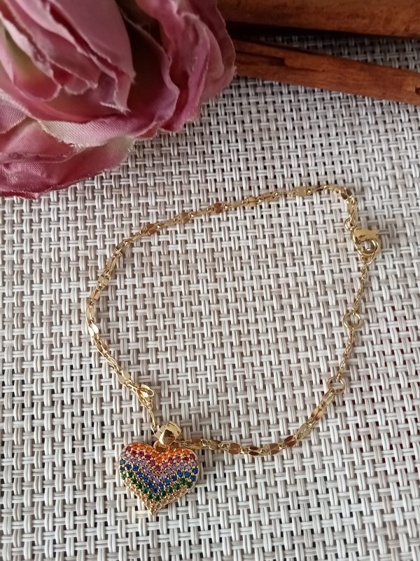 Pulsera de lujo de acero inoxidable forma Corazón