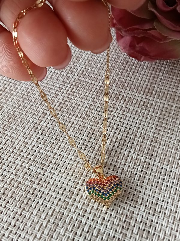 Pulsera de lujo de acero inoxidable forma Corazón - Imagen 7