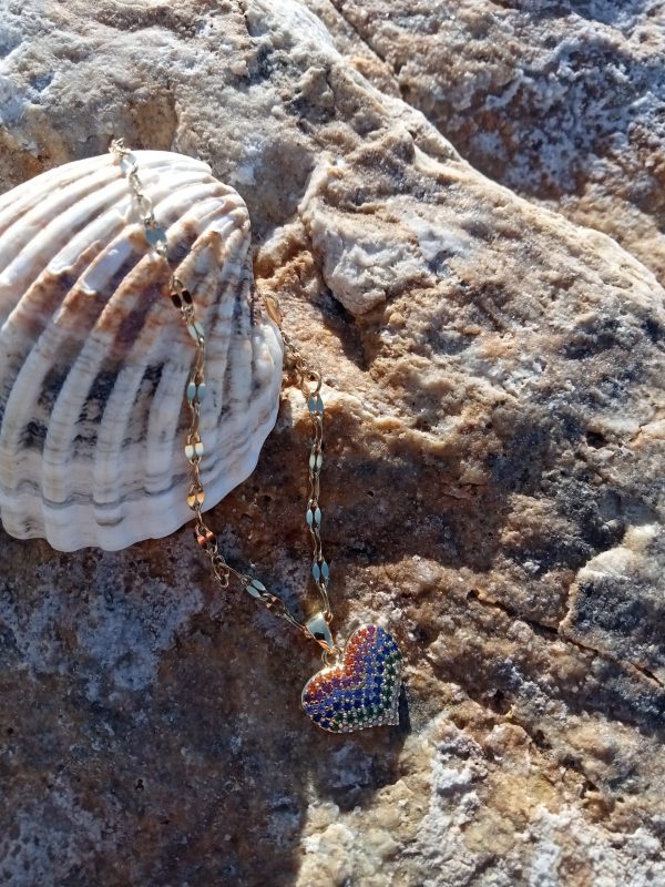 Pulsera de lujo de acero inoxidable forma Corazón - Imagen 4