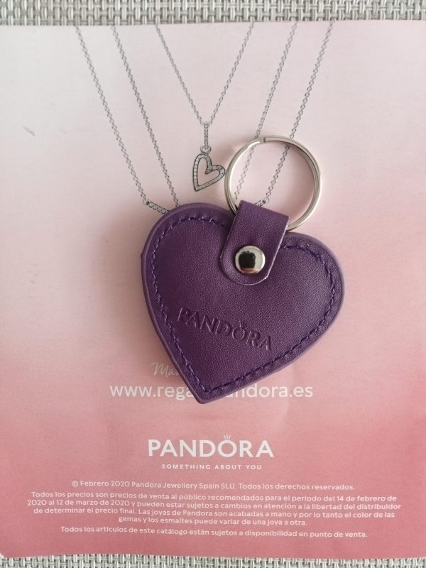 Llavero corazón de piel Pandora - Imagen 2
