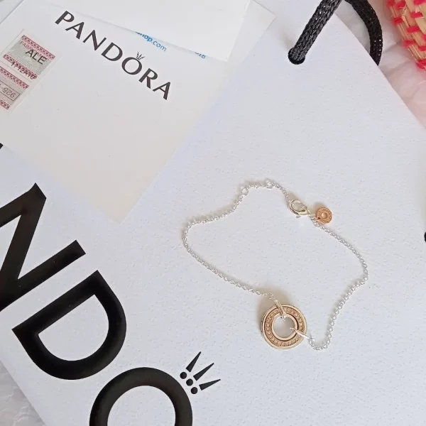 Pulsera Pavé Pandora en dos tonos