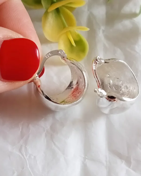 Pendientes con forma de canasta en Plata