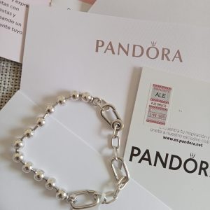 Pulsera eslabones y cuentas metálicas