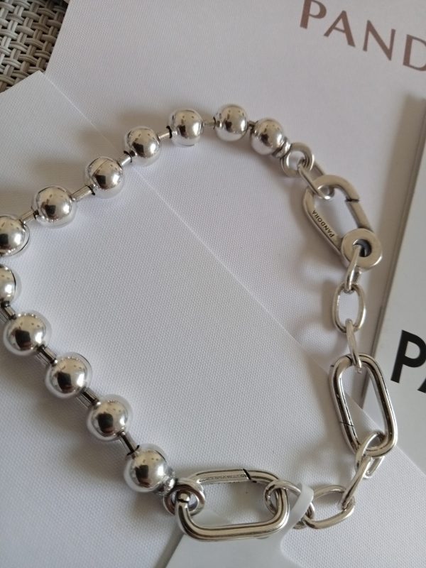 Pulsera eslabones y cuentas metálicas - Imagen 3