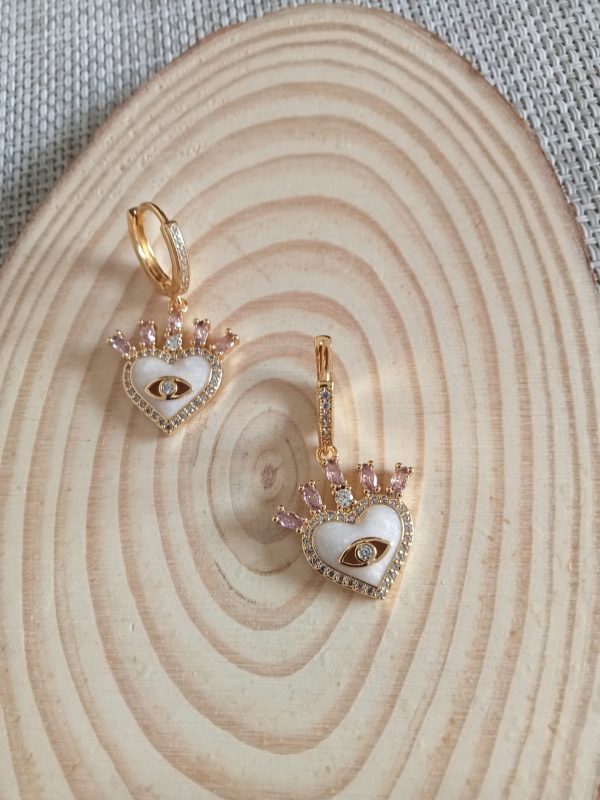 Pendientes ojos en dorado y brillante - Imagen 2