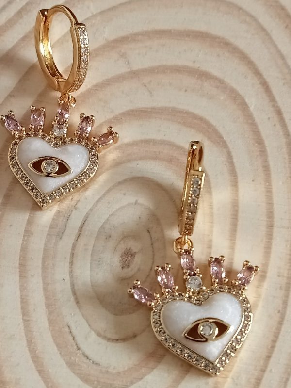 Pendientes ojos en dorado y brillante
