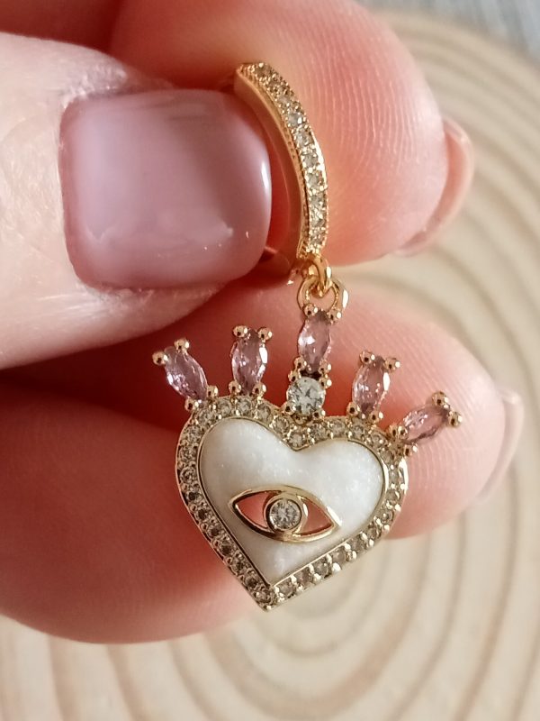 Pendientes ojos en dorado y brillante - Imagen 3