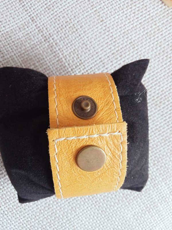 Brazalete de cristal reciclado y piél - Imagen 3