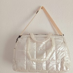 Bolso acolchado Blanco metálico