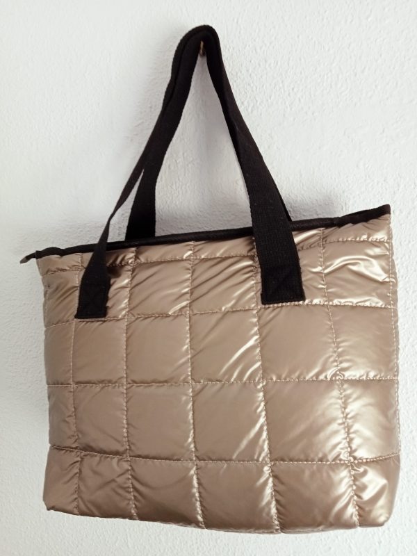 Bolso acolchado Marrón metálico - Imagen 4