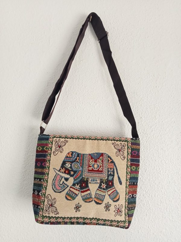 Bolso estilo etnico con elefantes