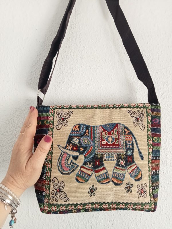 Bolso estilo etnico con elefantes - Imagen 4