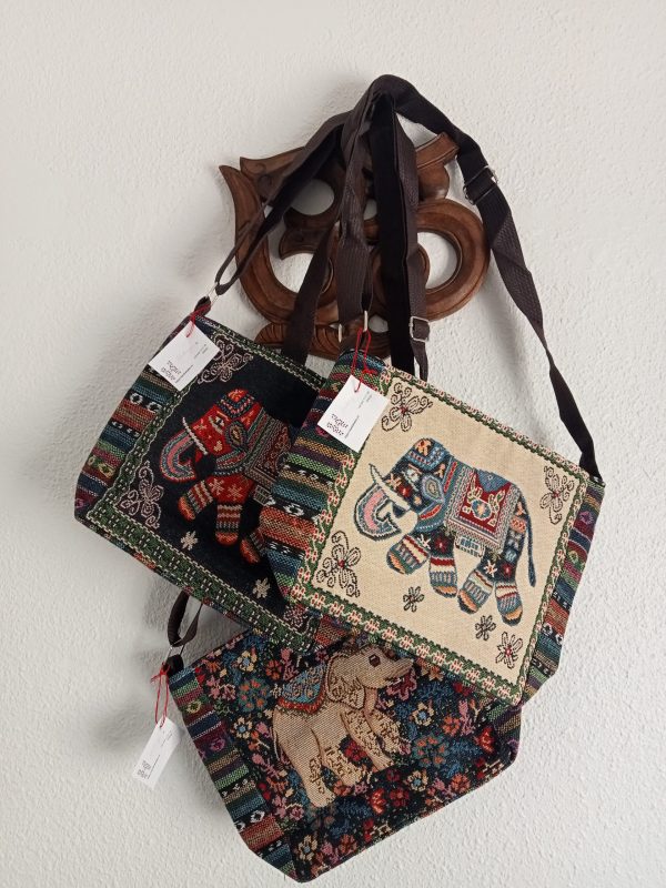 Bolso estilo etnico con elefantes - Imagen 5