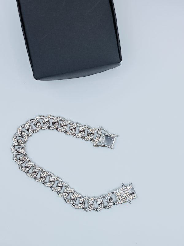 Brazalete estilo cubano plateado - Imagen 4