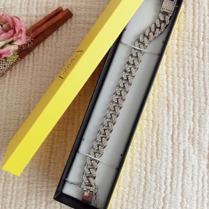 Brazalete estilo cubano plateado