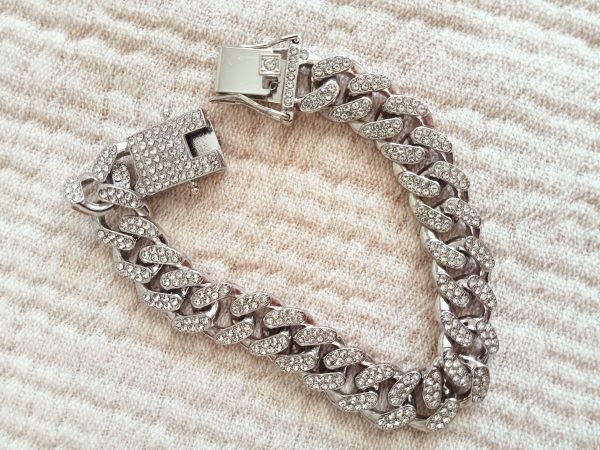 Brazalete estilo cubano plateado - Imagen 5