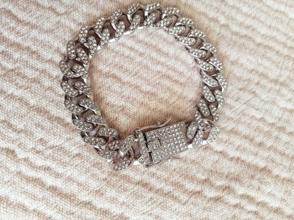 Brazalete estilo cubano plateado - Imagen 6