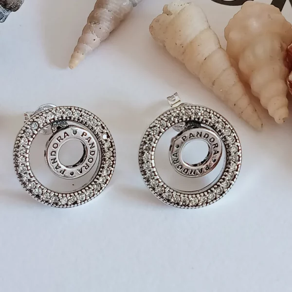 Pendientes circulo logo Pandora
