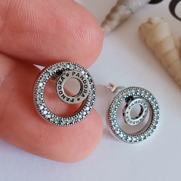 Pendientes circulo logo Pandora - Imagen 3