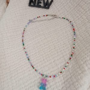 Collar Osito gominola en rosa y azul