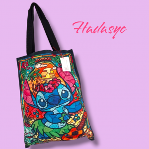 Bolso de lona de Lilo y Stitch en negro