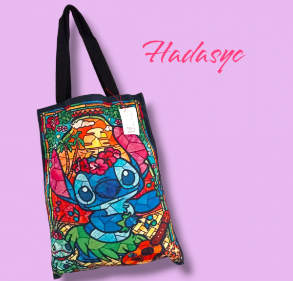 Bolso de lona de Lilo y Stitch en negro