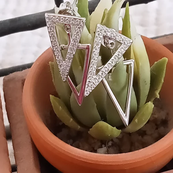 Pendientes triángulo de plata - Imagen 2