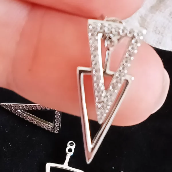 Pendientes triángulo de plata - Imagen 3