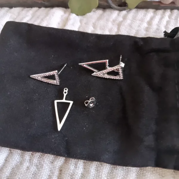 Pendientes triángulo de plata - Imagen 4
