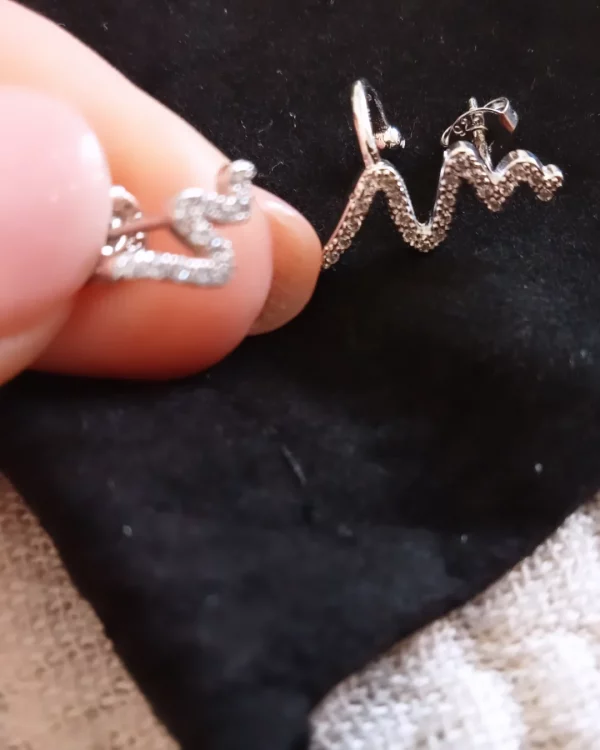 Pendientes de plata forma curva