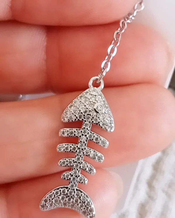 Pendientes largos gatita y pez - Imagen 2