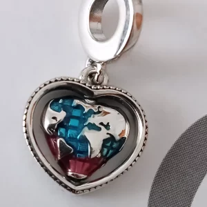 Charms Moments Pandora corazón mundo