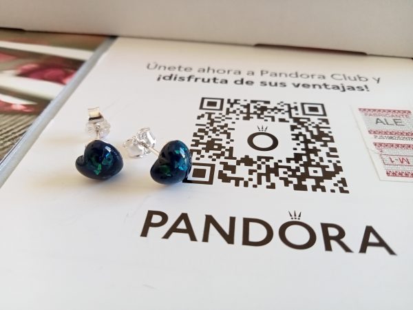 Pendientes Corazones azul Pandora - Imagen 3