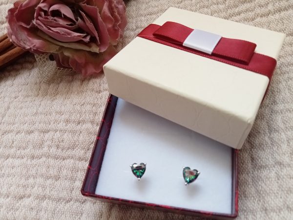 Pendientes botón corazón Topacio - Imagen 2