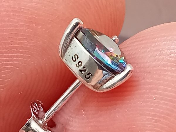 Pendientes botón corazón Topacio - Imagen 3