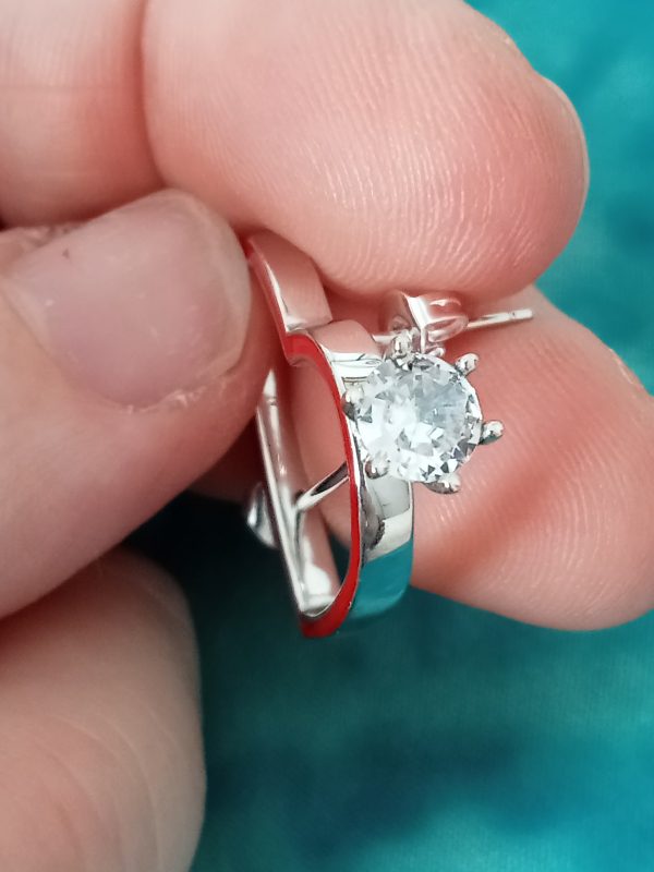 Pendientes corazón doble de plata - Imagen 4
