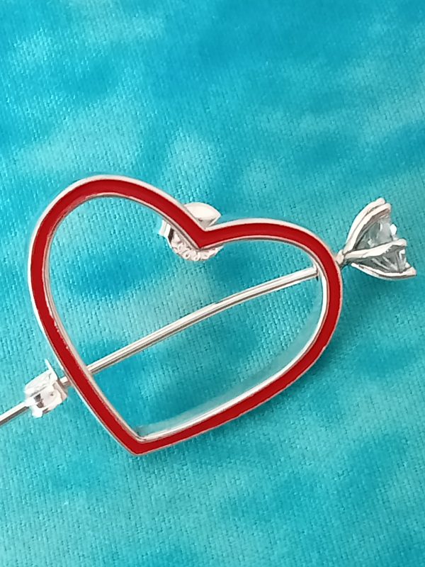 Pendientes corazón doble de plata - Imagen 2