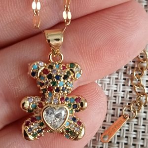 Colgante Oso de colores con cadena