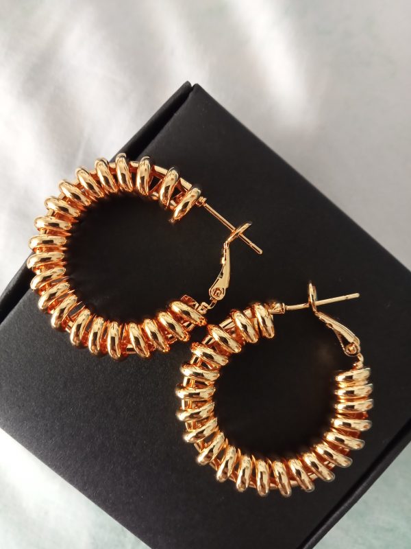 Aros dorados rizado