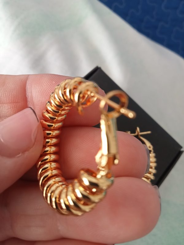Aros dorados rizado - Imagen 3