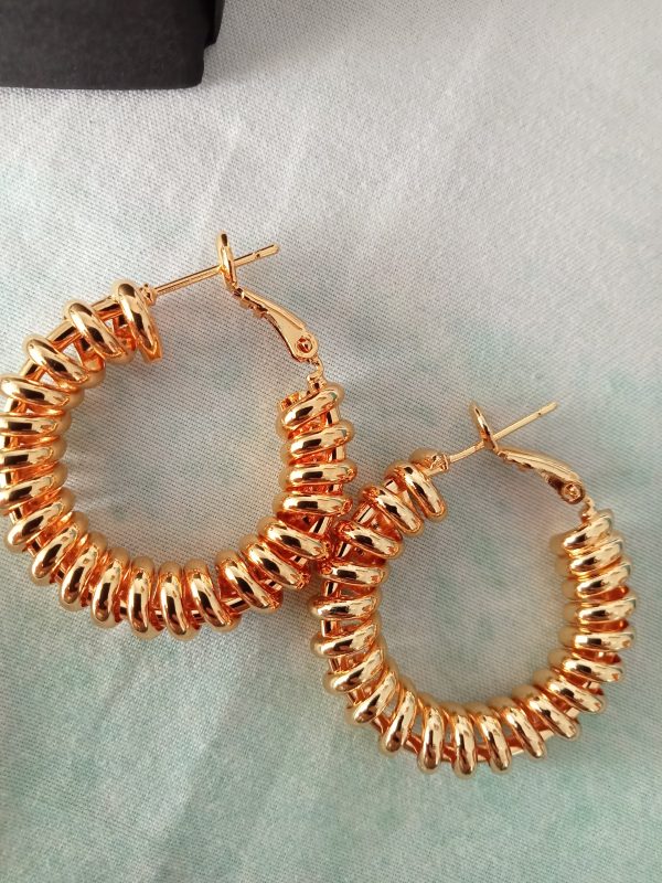 Aros dorados rizado - Imagen 2