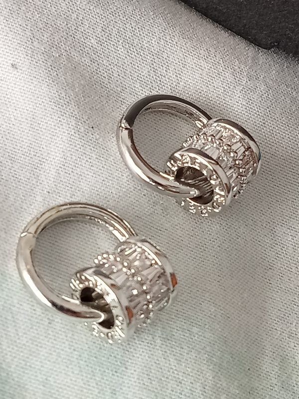 Pendientes diseño de lujo Plateado