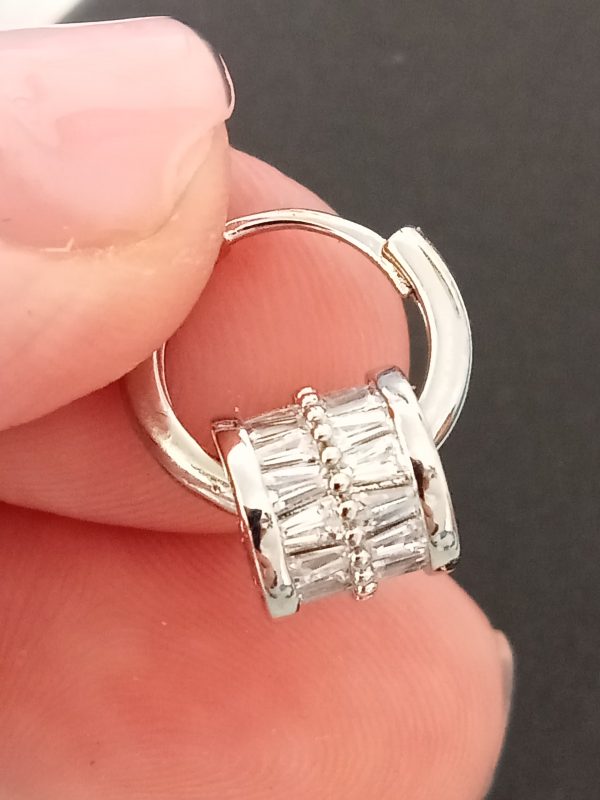 Pendientes diseño de lujo Plateado - Imagen 2