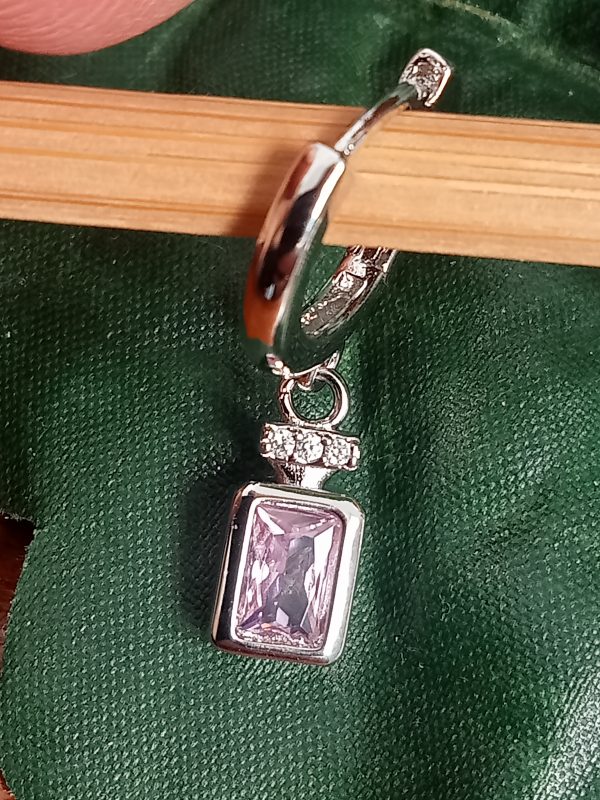 Pendientes con forma de perfume en plata - Imagen 3