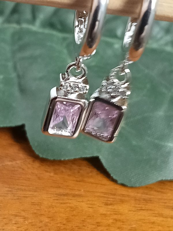 Pendientes con forma de perfume en plata - Imagen 2