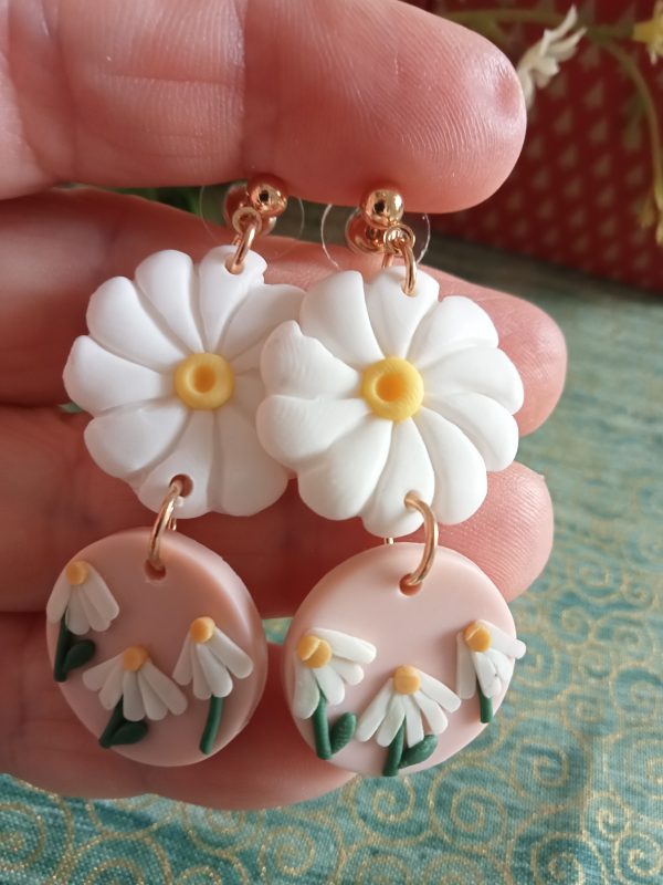 Pendientes originales con margaritas - Imagen 2