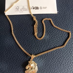 Colgante cadena Caballo dorado