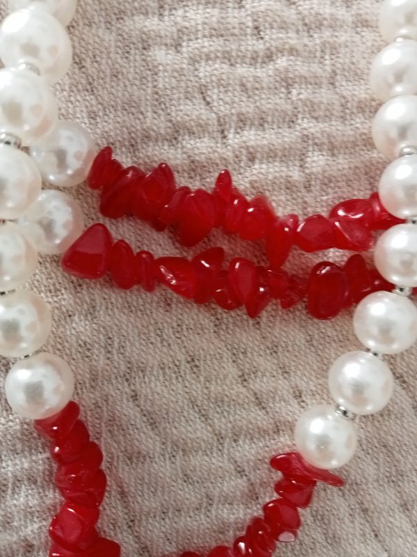 Collar de perlas y corazón - Imagen 4