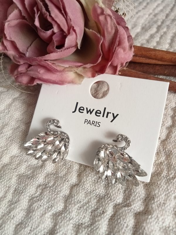 Pendientes Cisne plateado